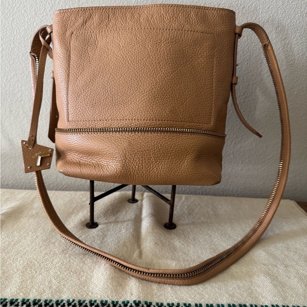 Botkier Tan Bite Size Exposed Zipper Crossbody Bag